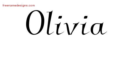 Olivia Elegant Name Tattoo Designs