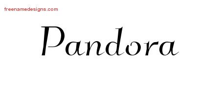 Pandora Elegant Name Tattoo Designs