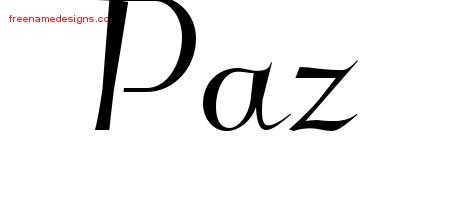 Paz Elegant Name Tattoo Designs