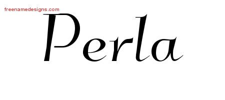 Perla Elegant Name Tattoo Designs