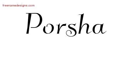 Porsha Elegant Name Tattoo Designs