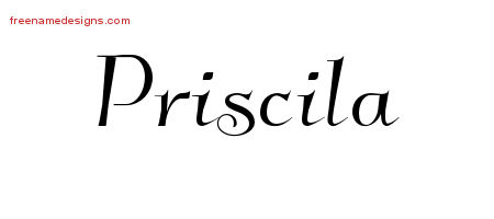 Priscila Elegant Name Tattoo Designs