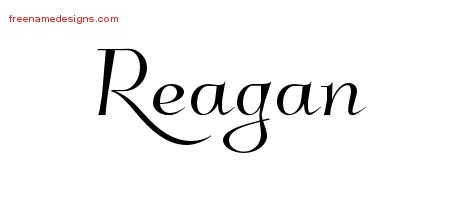 Reagan Elegant Name Tattoo Designs