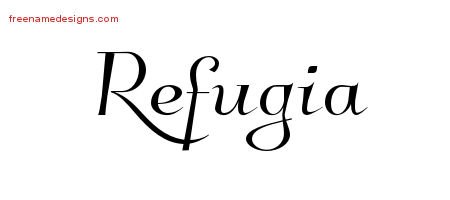Refugia Elegant Name Tattoo Designs