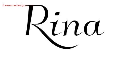 Rina Elegant Name Tattoo Designs
