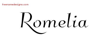Romelia Elegant Name Tattoo Designs
