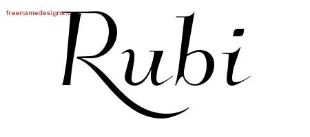 Rubi Elegant Name Tattoo Designs