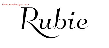 Rubie Elegant Name Tattoo Designs