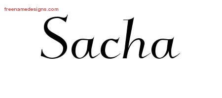 Sacha Elegant Name Tattoo Designs