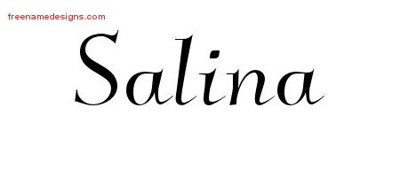 Salina Elegant Name Tattoo Designs