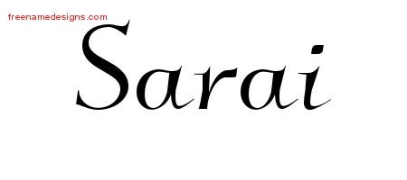 Sarai Elegant Name Tattoo Designs