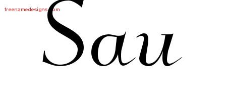Sau Elegant Name Tattoo Designs