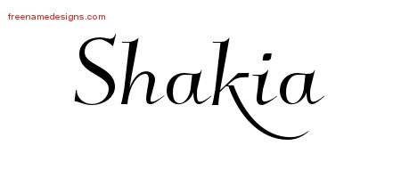 Shakia Elegant Name Tattoo Designs