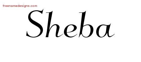 Sheba Elegant Name Tattoo Designs