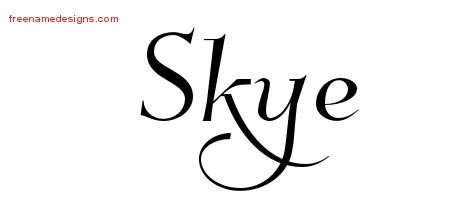 Skye Elegant Name Tattoo Designs