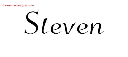Steven Elegant Name Tattoo Designs