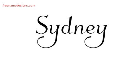 Sydney Elegant Name Tattoo Designs