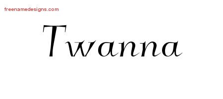 Twanna Elegant Name Tattoo Designs