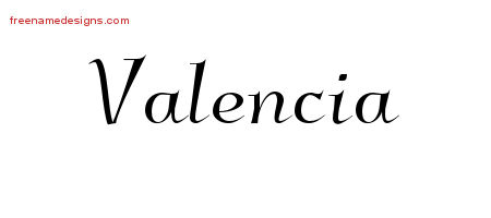 Valencia Elegant Name Tattoo Designs