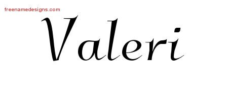 Valeri Elegant Name Tattoo Designs