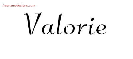 Valorie Elegant Name Tattoo Designs