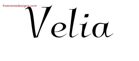 Velia Elegant Name Tattoo Designs