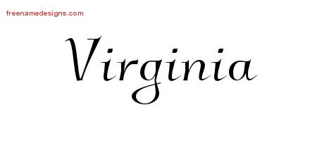 Virginia Elegant Name Tattoo Designs