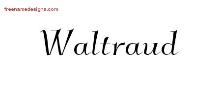 Waltraud Elegant Name Tattoo Designs