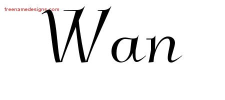 Wan Elegant Name Tattoo Designs