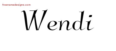 Wendi Elegant Name Tattoo Designs