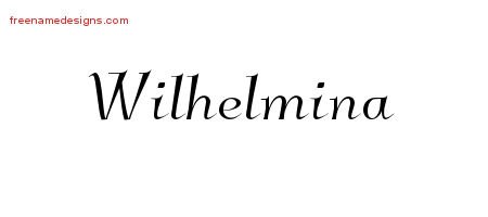 Wilhelmina Elegant Name Tattoo Designs