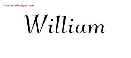 William Elegant Name Tattoo Designs