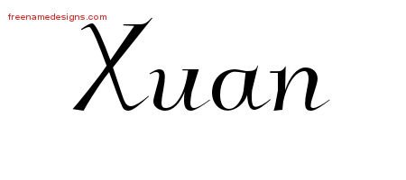 Xuan Elegant Name Tattoo Designs