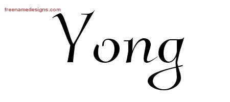 Yong Elegant Name Tattoo Designs