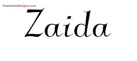 Zaida Elegant Name Tattoo Designs