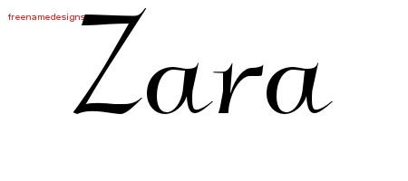 Zara Elegant Name Tattoo Designs