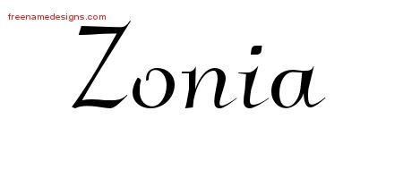 Zonia Elegant Name Tattoo Designs