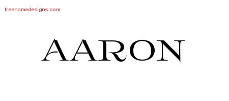 Aaron Flourishes Name Tattoo Designs