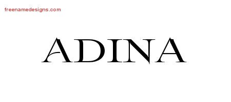 Adina Flourishes Name Tattoo Designs