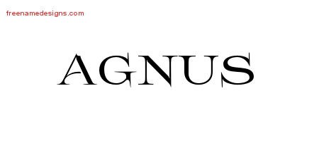Agnus Flourishes Name Tattoo Designs