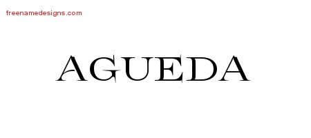 Agueda Flourishes Name Tattoo Designs