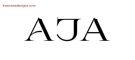 Aja Flourishes Name Tattoo Designs