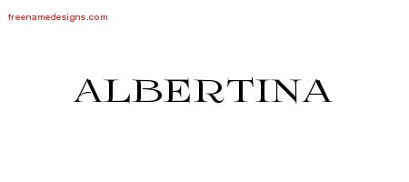 Albertina Flourishes Name Tattoo Designs