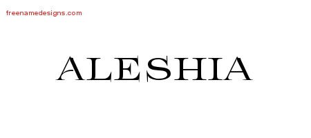 Aleshia Flourishes Name Tattoo Designs