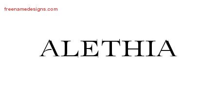 Alethia Flourishes Name Tattoo Designs