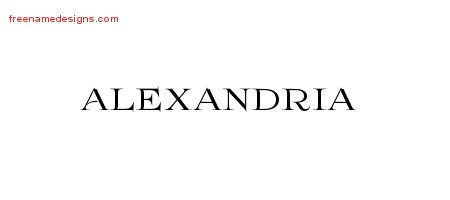 Alexandria Flourishes Name Tattoo Designs