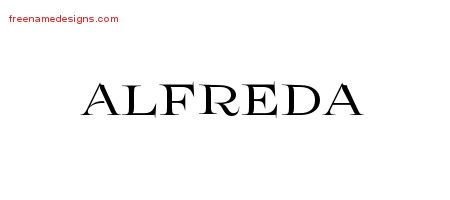 Alfreda Flourishes Name Tattoo Designs