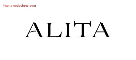 Alita Flourishes Name Tattoo Designs