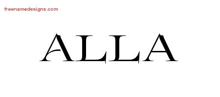 Alla Flourishes Name Tattoo Designs