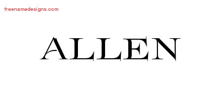 Allen Flourishes Name Tattoo Designs